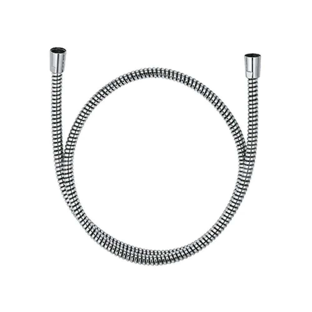 Schlauch mit verchromten Enden, geeignet für Brauseanwendungen, dargestellt in gebogener Form. Marke Kludi erkennbar.